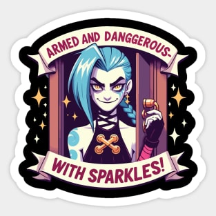 armed and dangerous- jinx power v2 Sticker